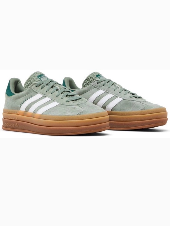 adidas Shoes - adidas Gazelle Bold Silver Green Gum Platform Sneakers Women’s 7.5